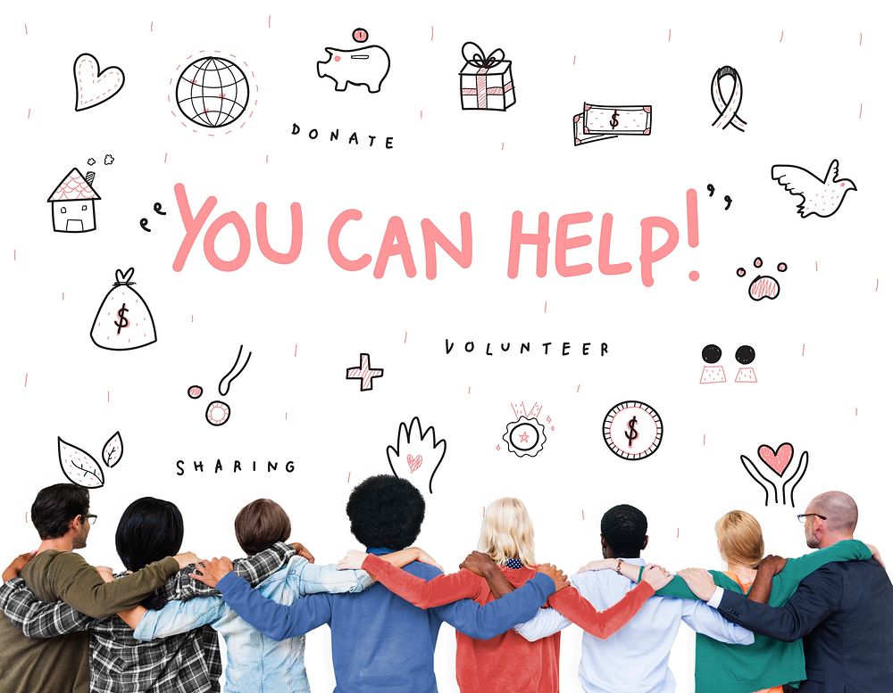 You Can Help Donations Charity Support Concept