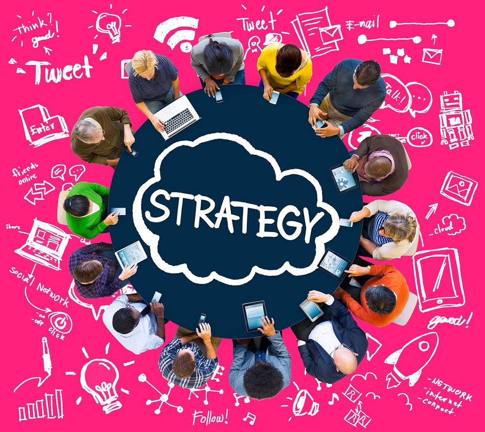 Strategy Online Social Media Networking Marketing Concept