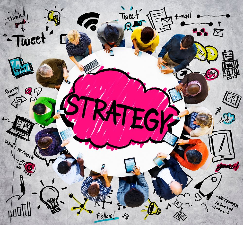 Strategy Online Social Media Networking Marketing Concept