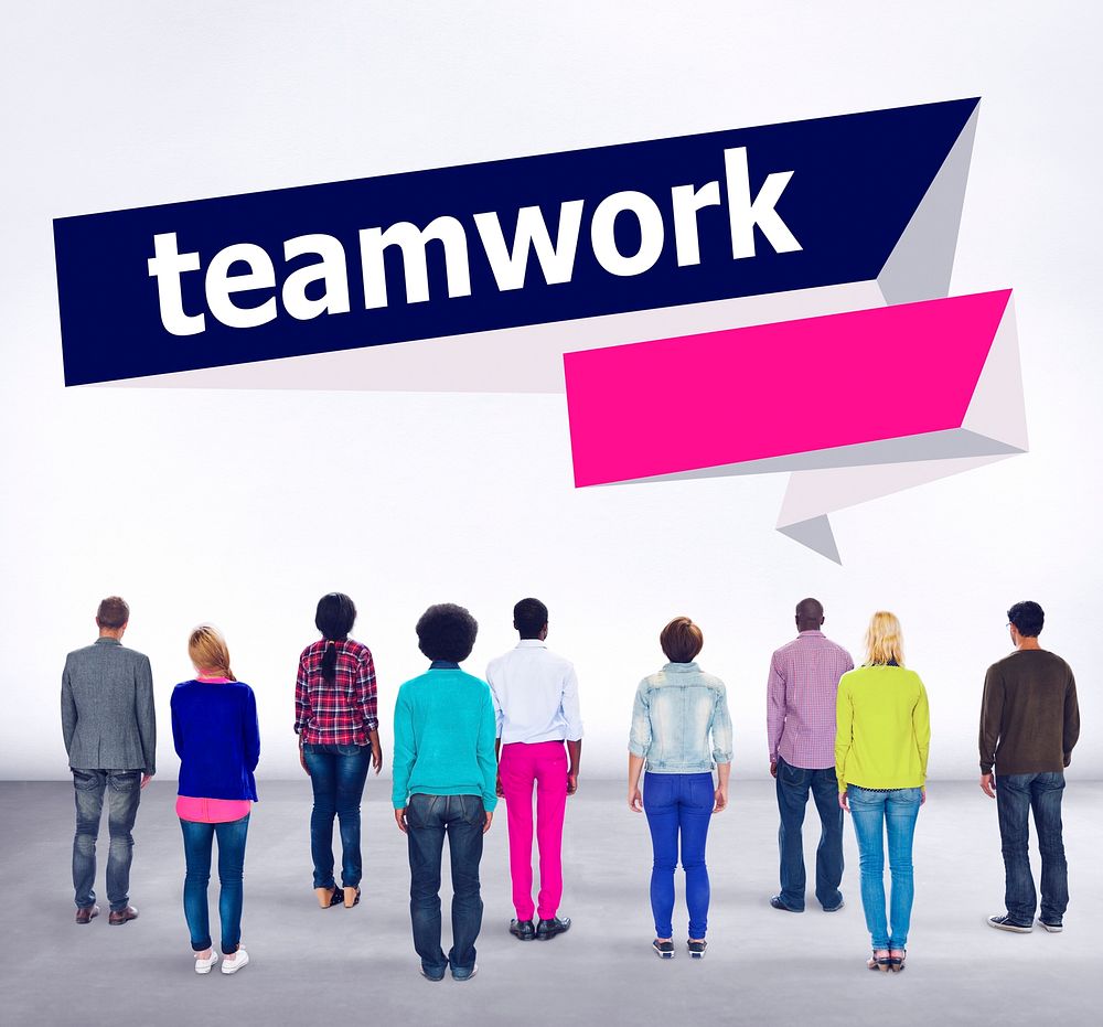 Team Corporate Teamwork Collaboration Assistance Concept