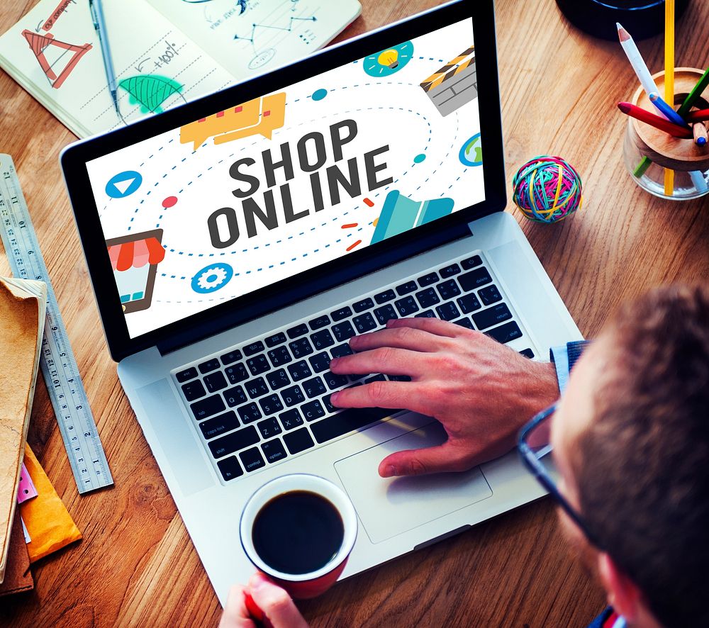 Shop Online E-commerce Marketing Business Concept