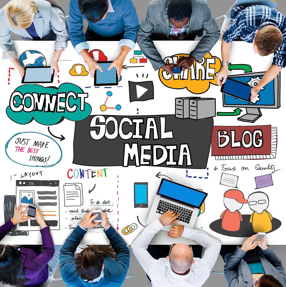 Social Media Technology Global Communication Concept