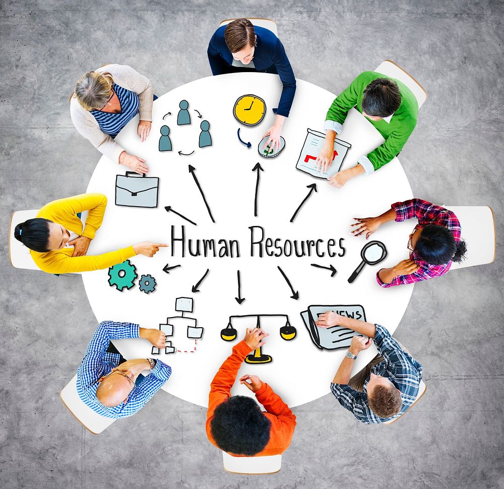 Aerial View People Career Plan Human Resources Concepts