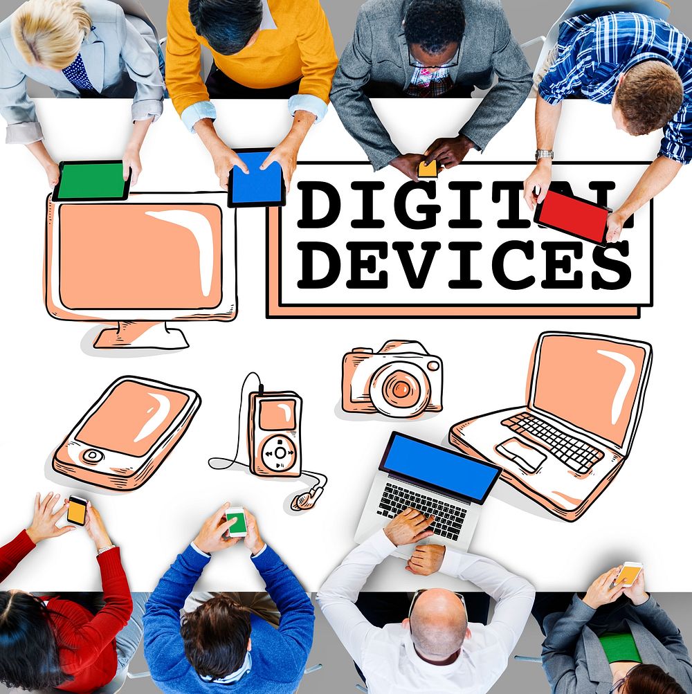 Digital Devices Electronics Connection Communication Concept