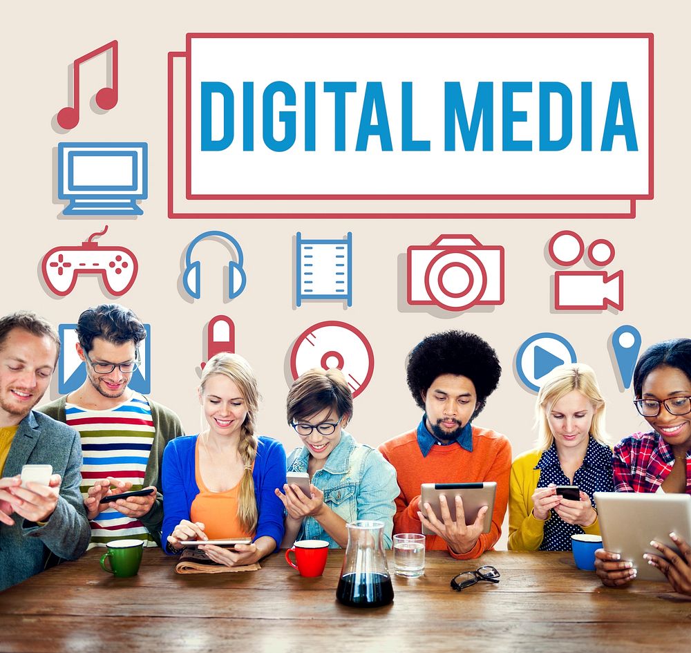 Digital Media Social Network Icons Concept