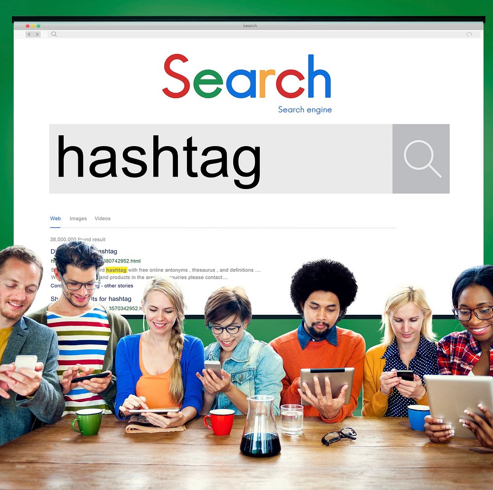 Hashtag Social Media Online Connect Networking Concept