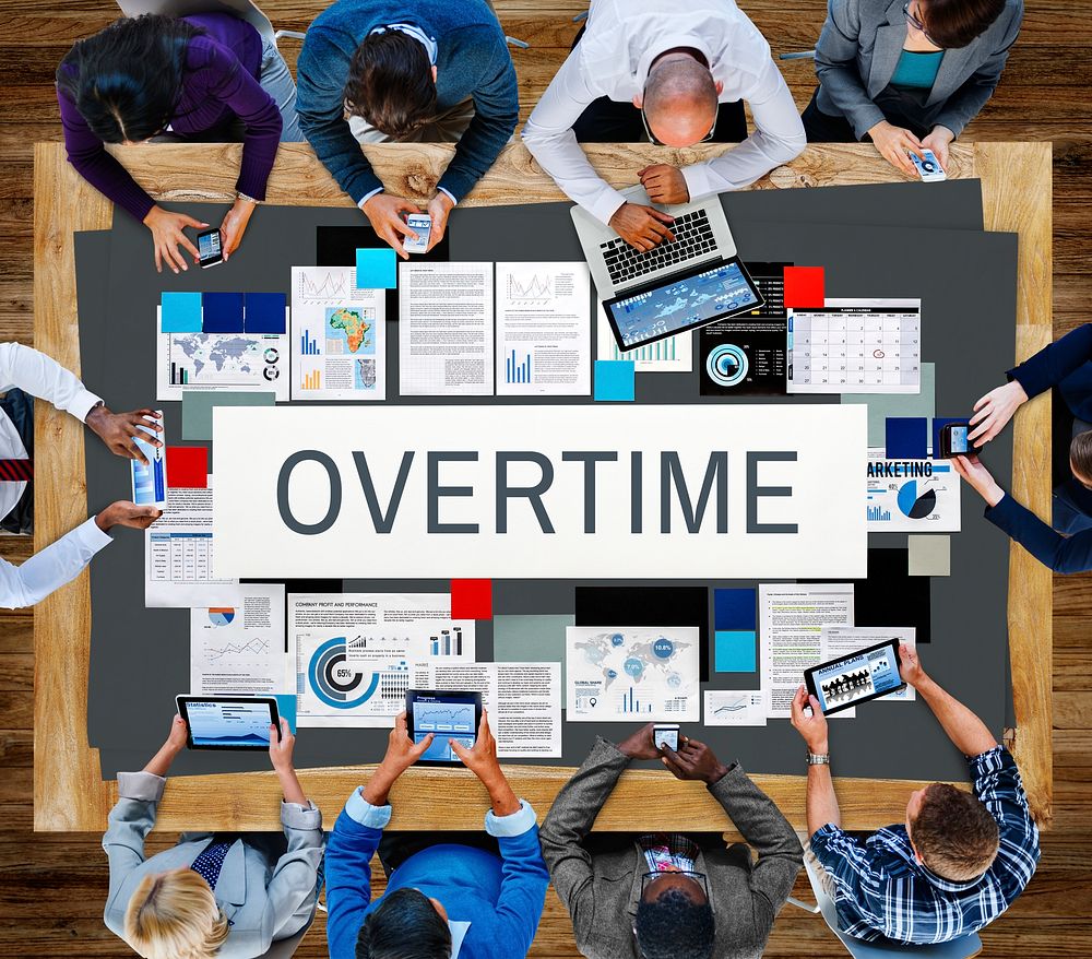 Overtime Stress Working Hours Job Late Career Concept