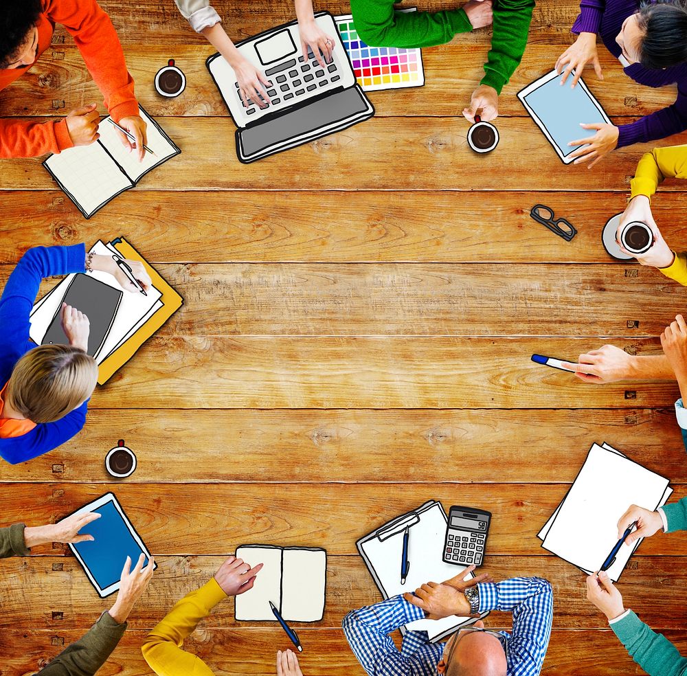 Diverse People in a Meeting and a Copy Space
