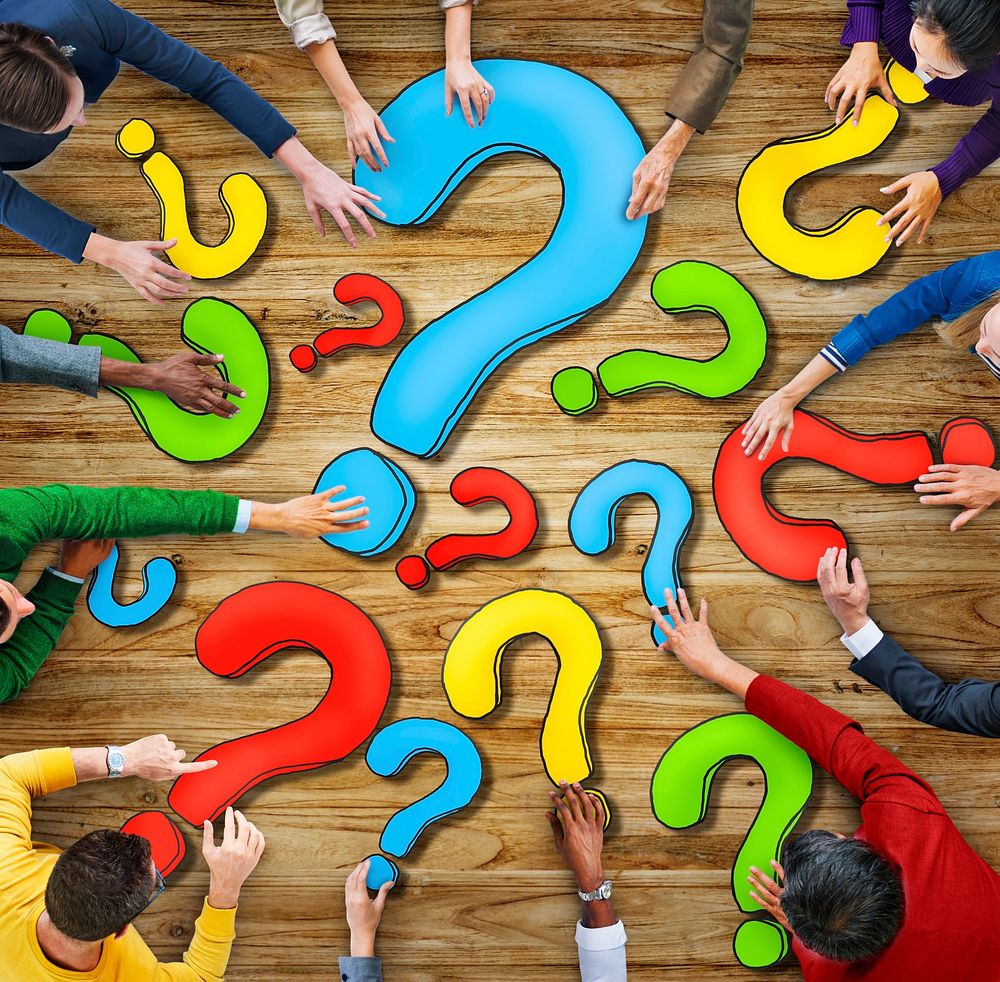 Multiethnic Group of People with Question Mark