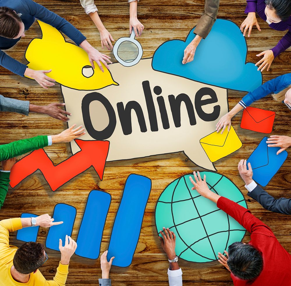 Online Internet Web WWW Technology Diverse People Concept
