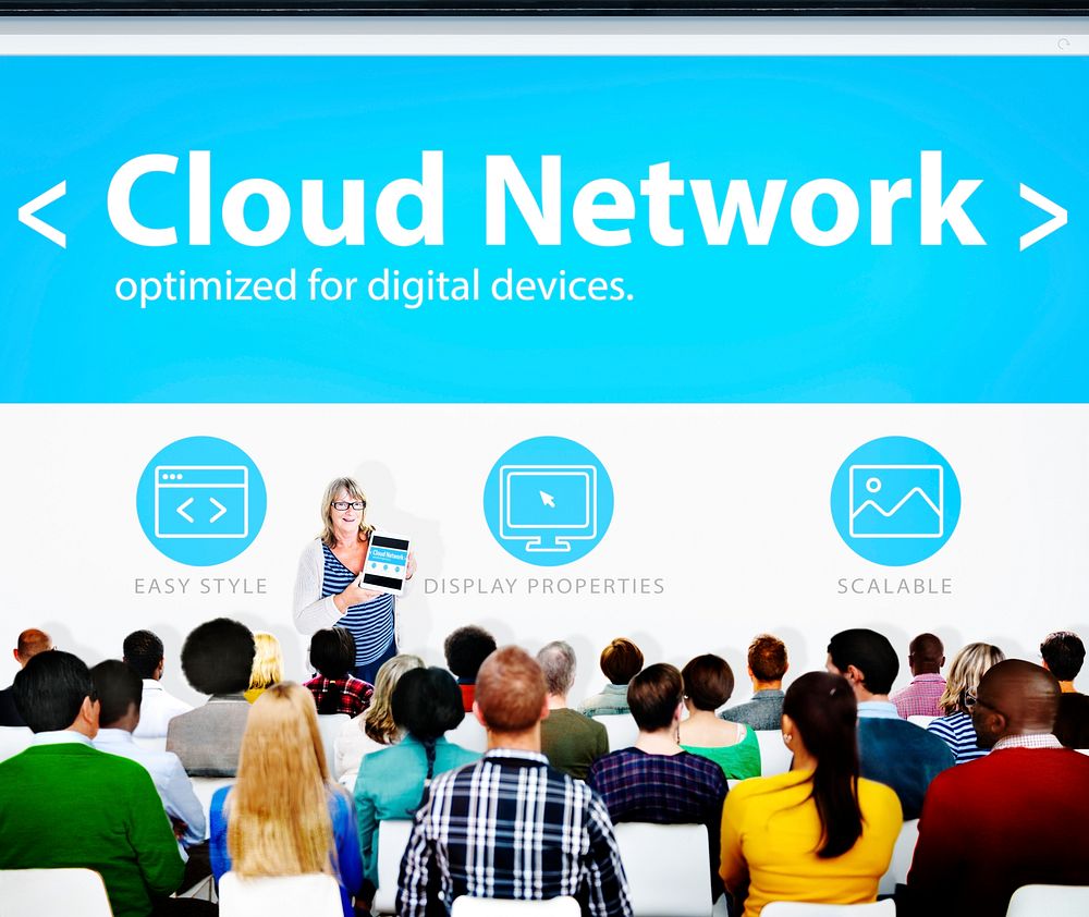 Cloud Digital Network Online Office Working Concept