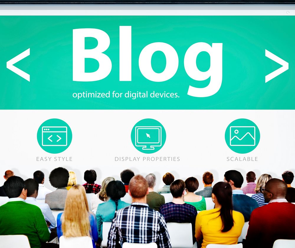 Digital Online Social Media Blog Working Concept