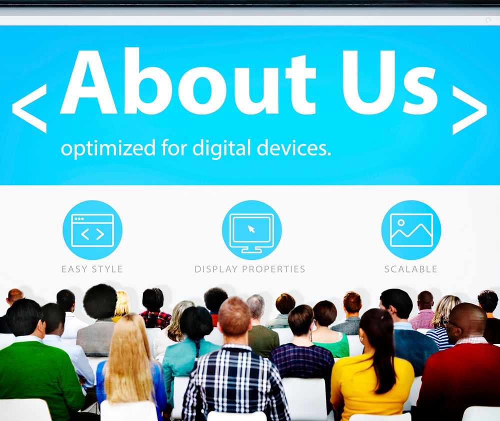 Digital Online Information About us Business Concept