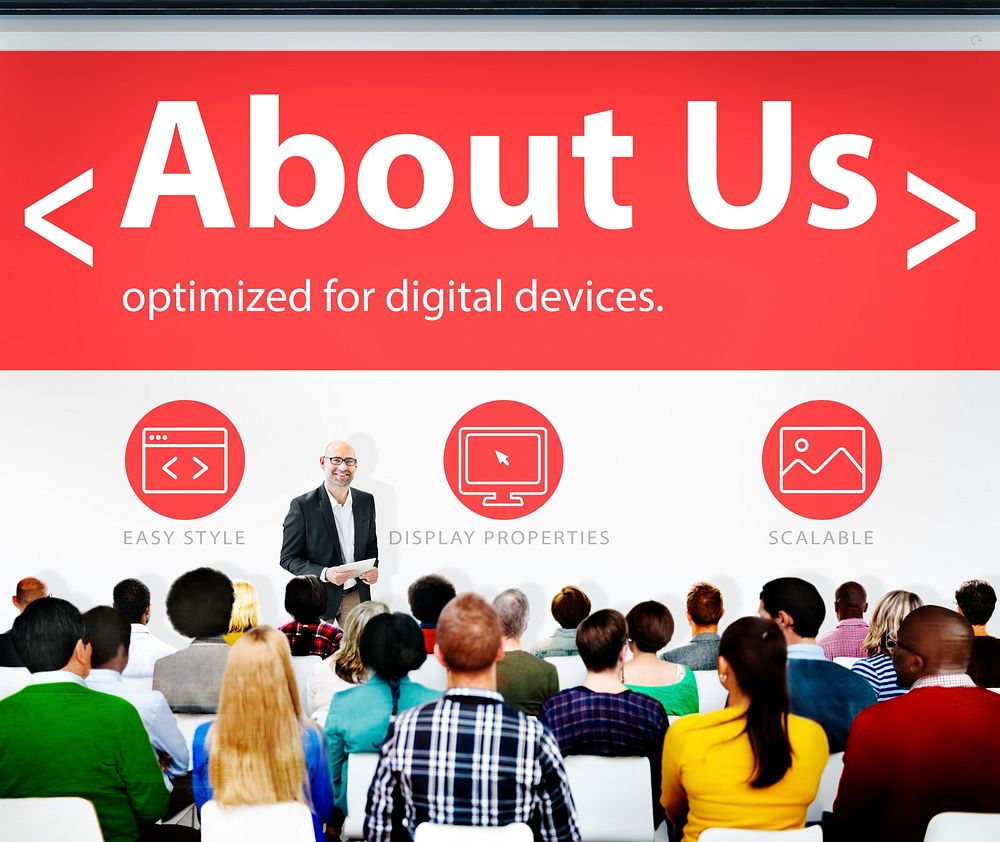 Digital Online Information About us Business Concept