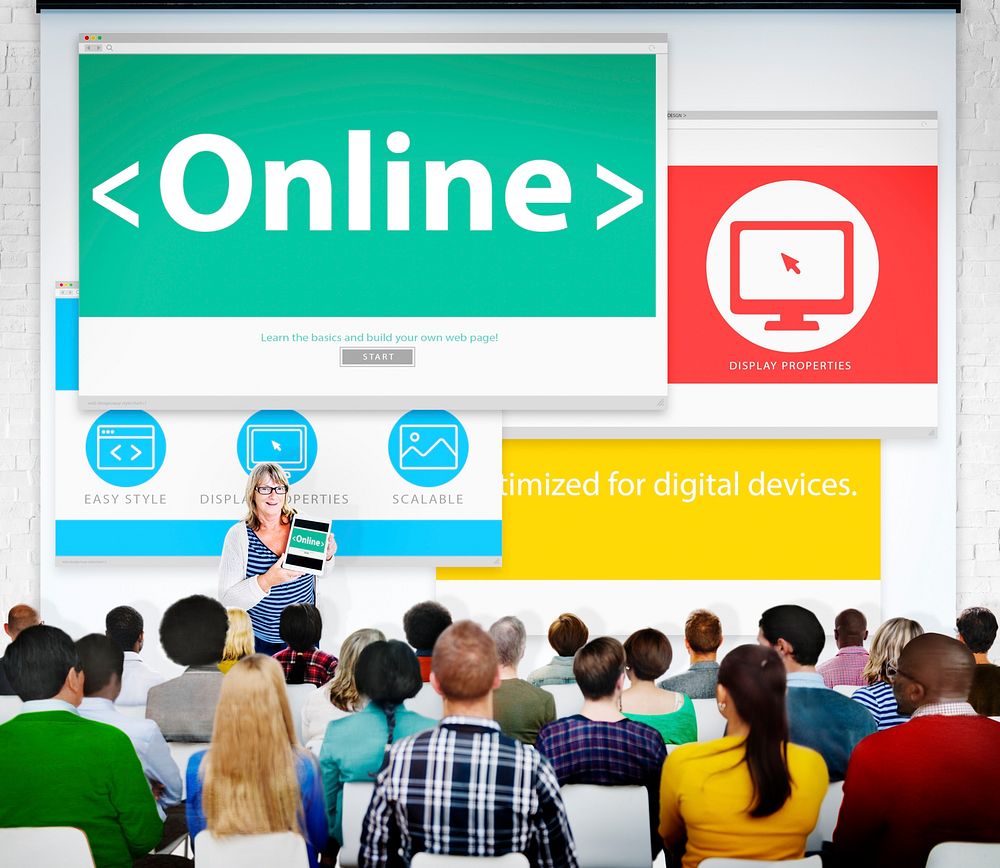 Digital Online Business Office Conference Concept