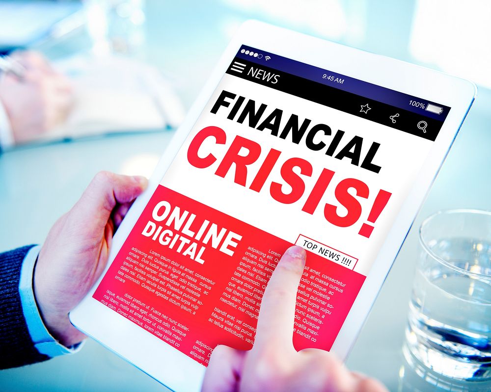 Digital Online News Headline Financial Crisis Concept