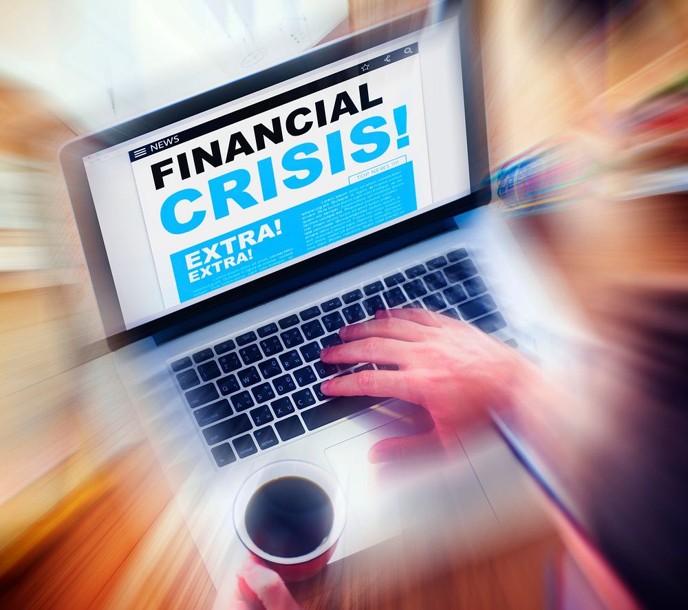 Digital Online News Headline Financial Crisis Concept