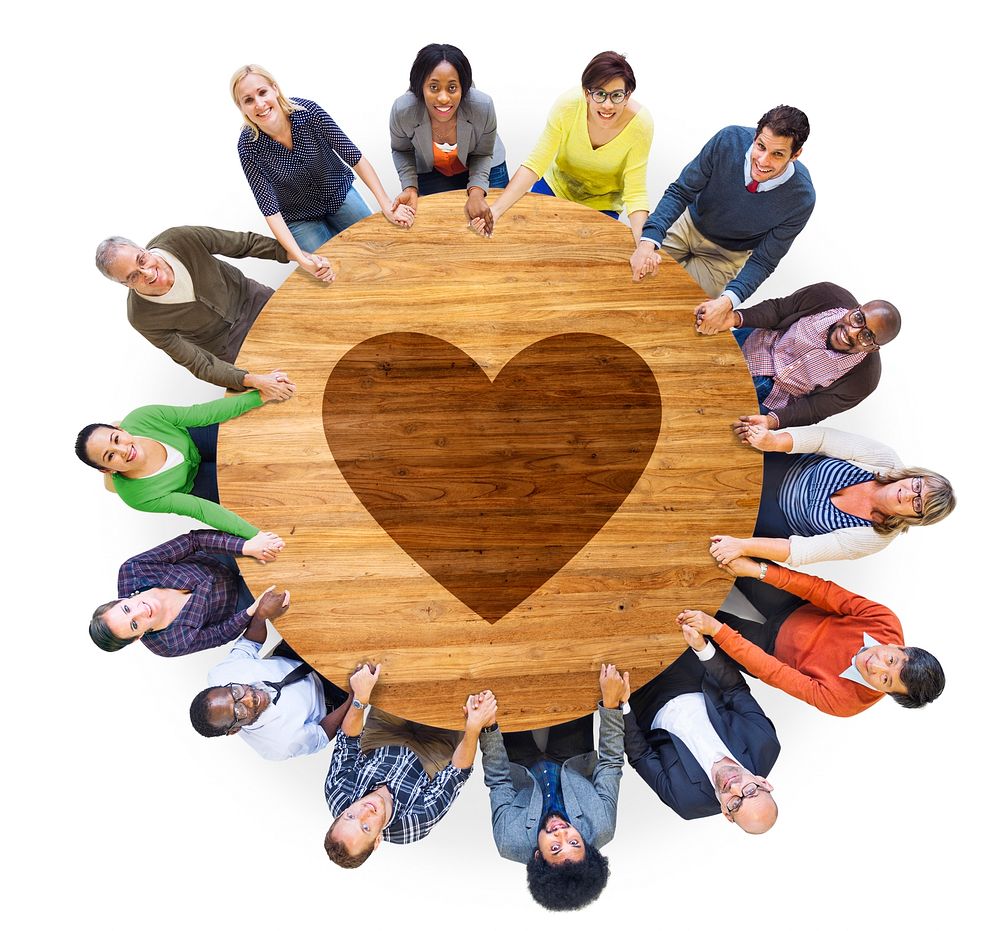 Group of People with Heart Shape