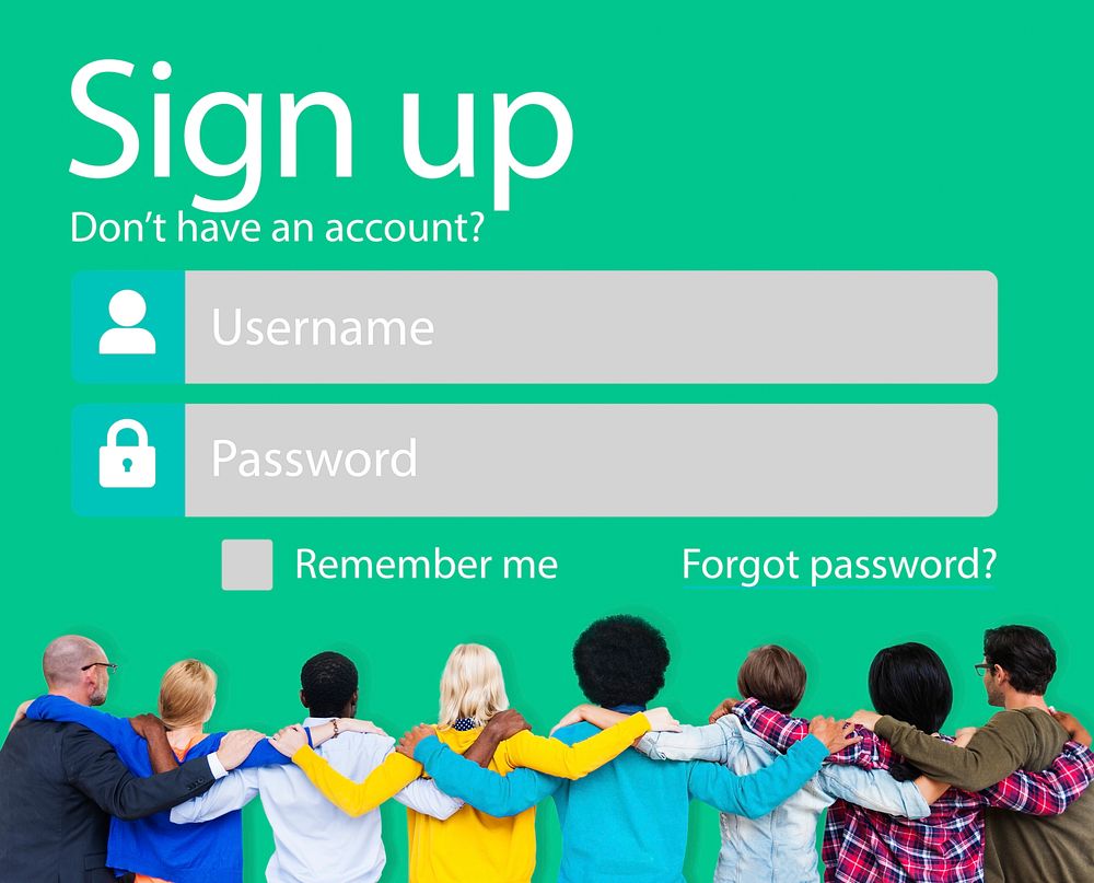 Sign Up Usename Password Log In Protection Concept
