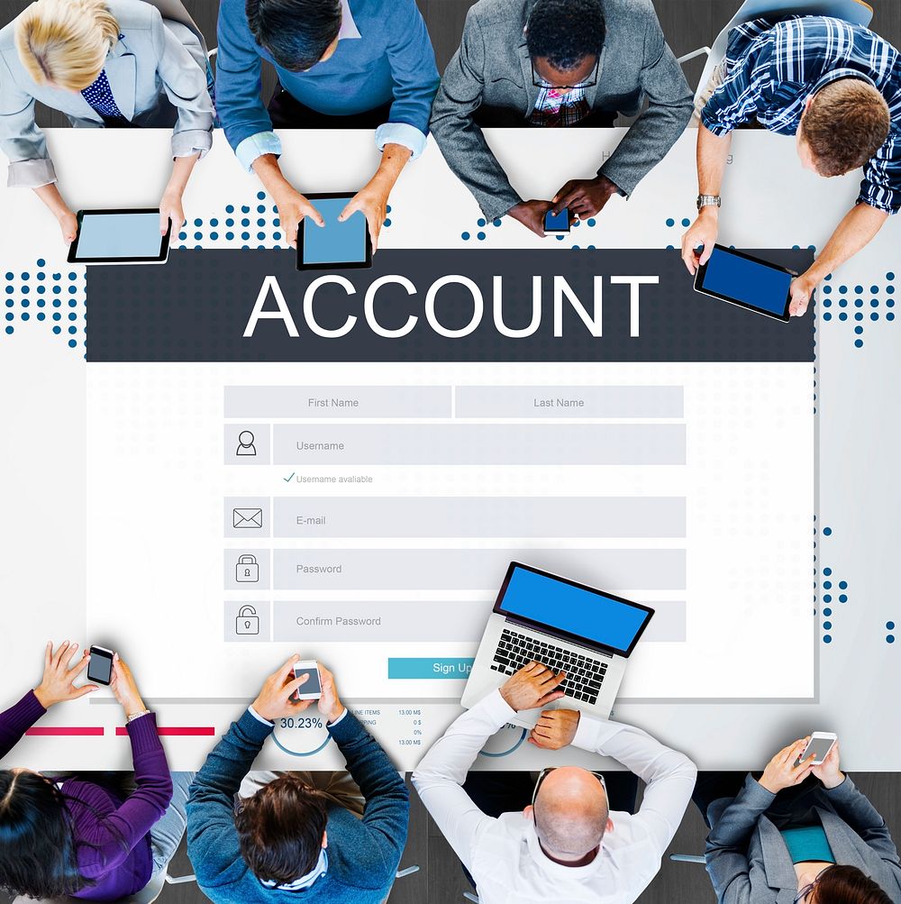 Account Membership Registration Follow Concept