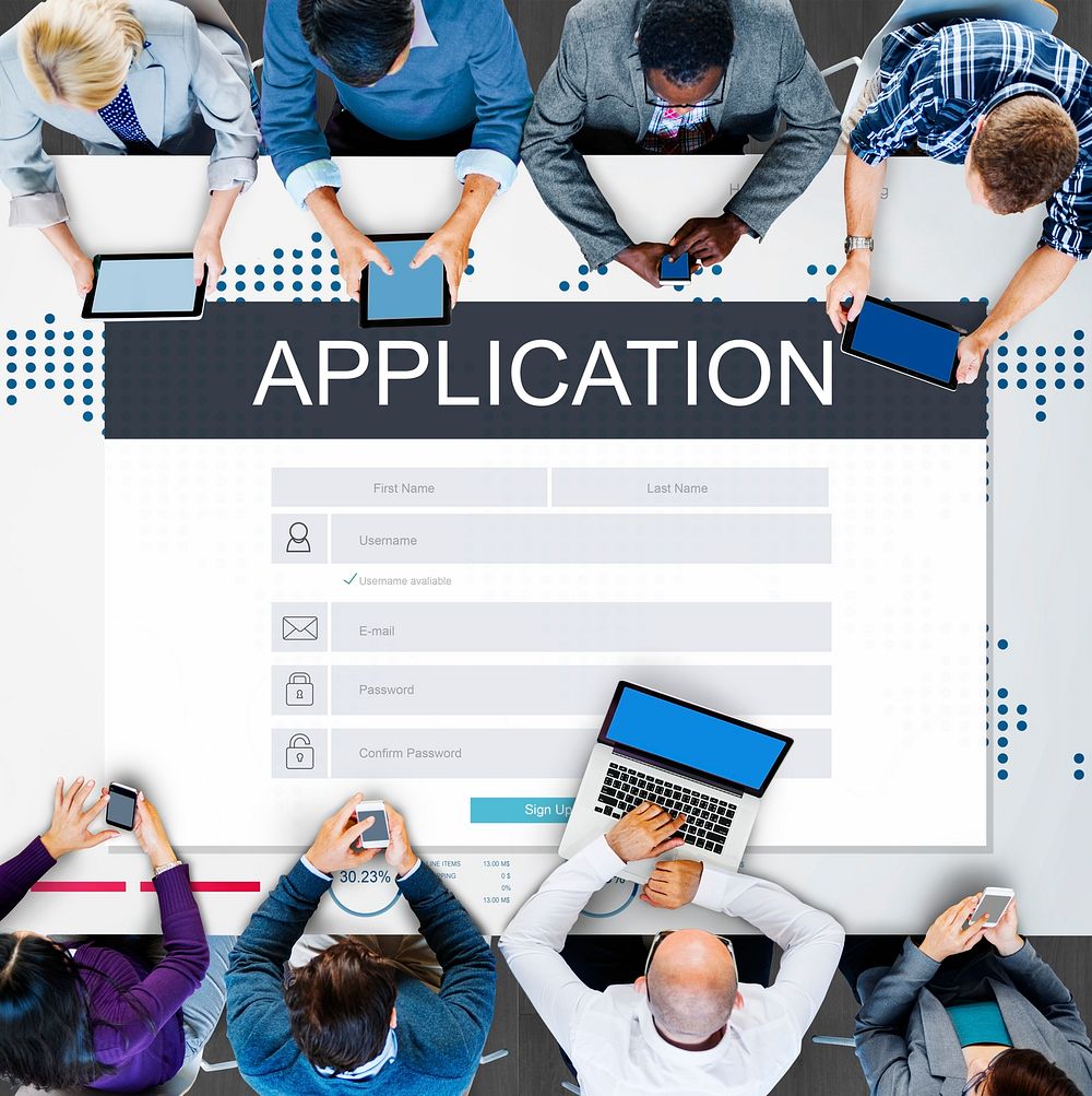 Application Membership Registration Follow Concept