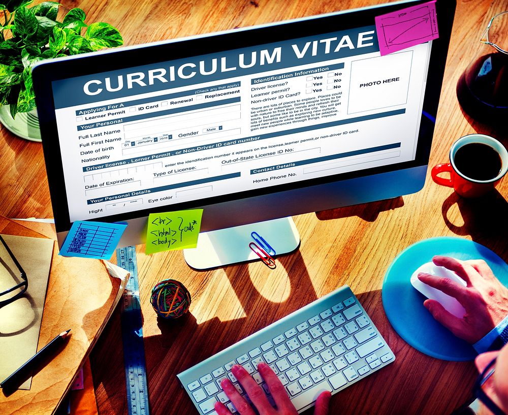 Curriculum Vitae Resume Job Application Concept