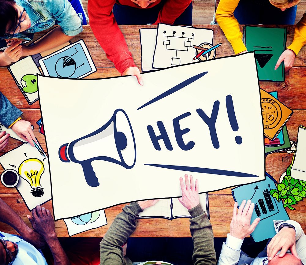 Hey Hello Greeting Attention Communication Concept