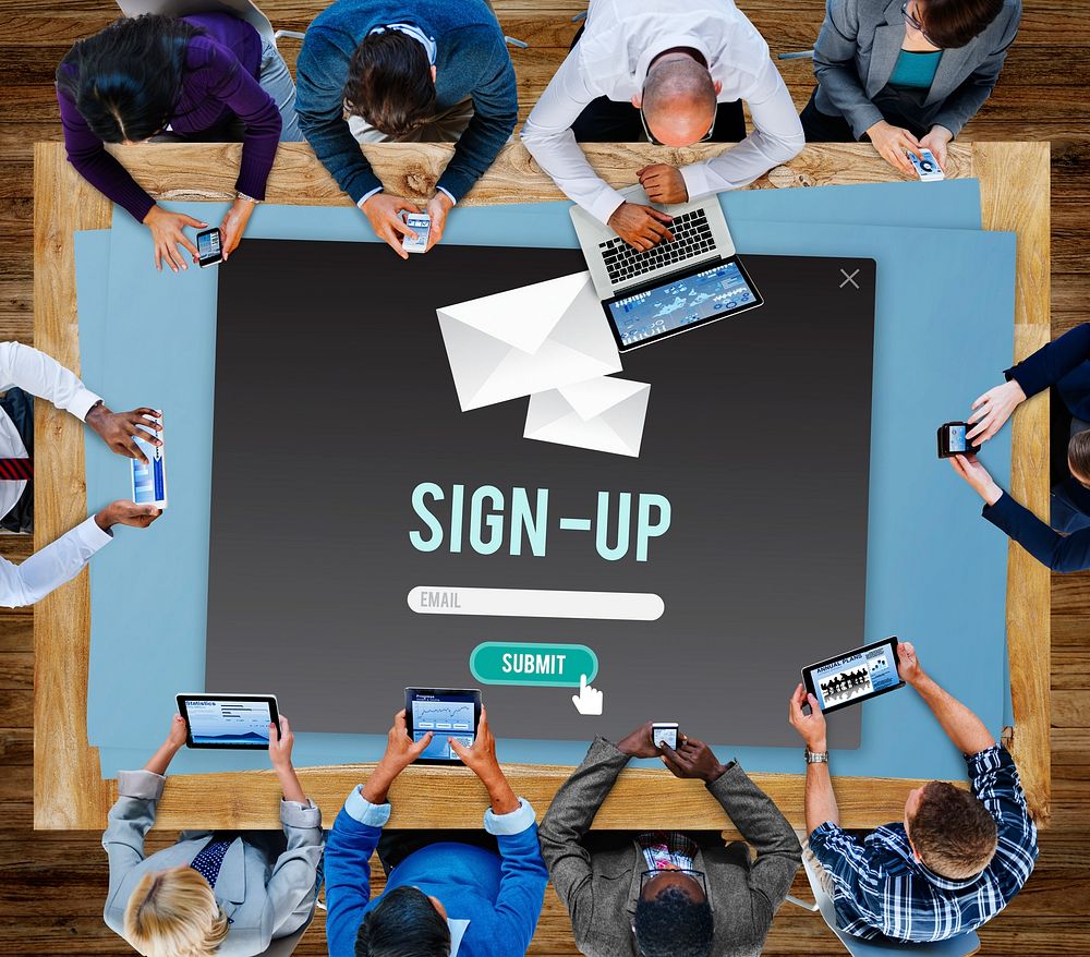 Sign-in Sign-up Application Apply Enroll Enter Concept