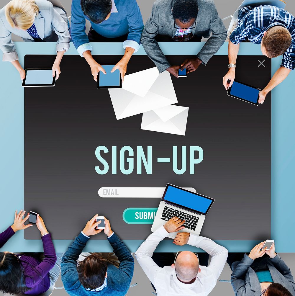 Sign-in Sign-up Application Apply Enroll Enter Concept