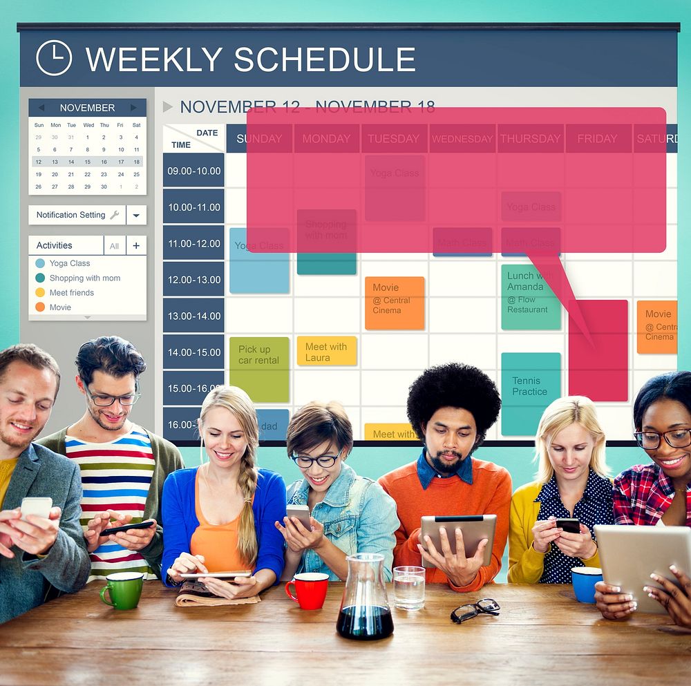 Weekly Schedule Event Appointment Organizer Concept