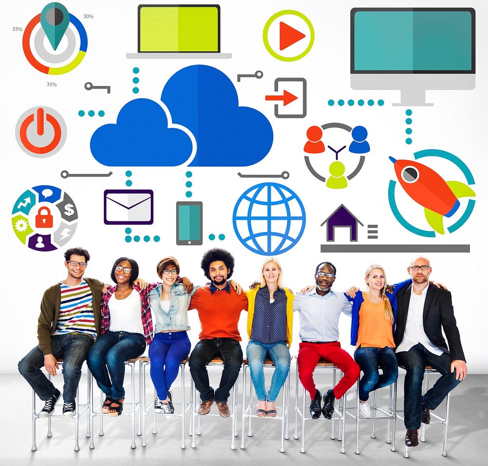 Big Data Sharing Online Global Communication Teamwork Concept