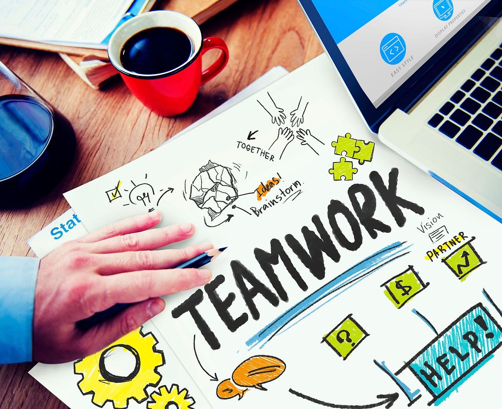 Teamwork Team Together Collaboration Working Office Workplace Concept
