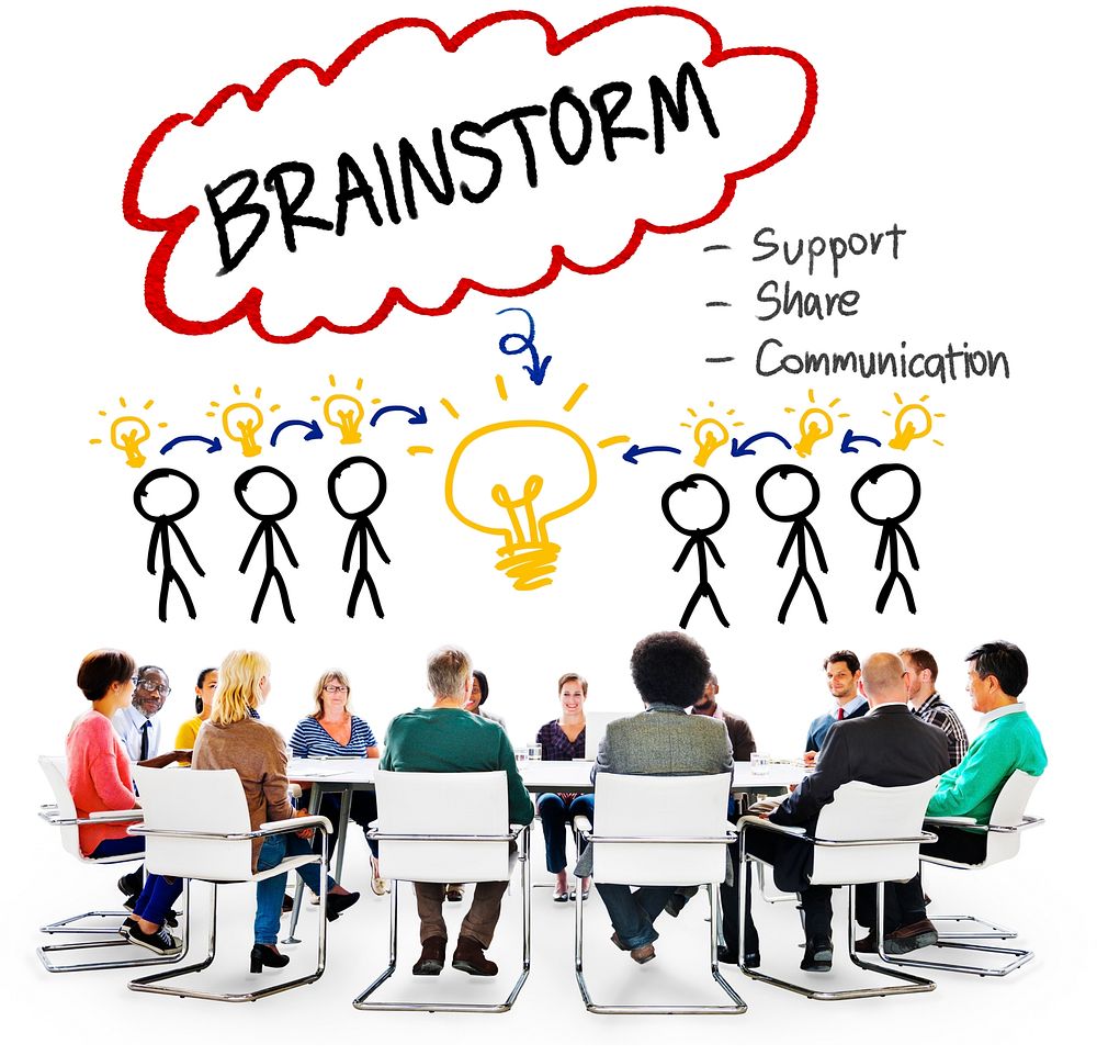 Brainstorming Thinking Support Share Communication Concept