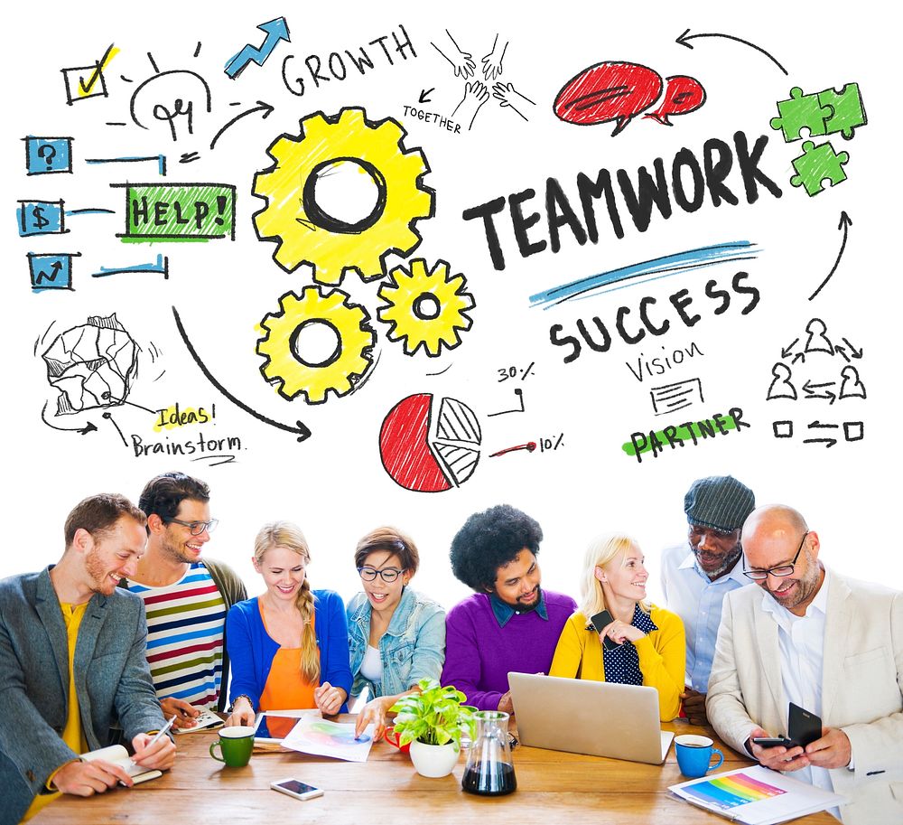 Teamwork Team Together Collaboration People Meeting Office Concept