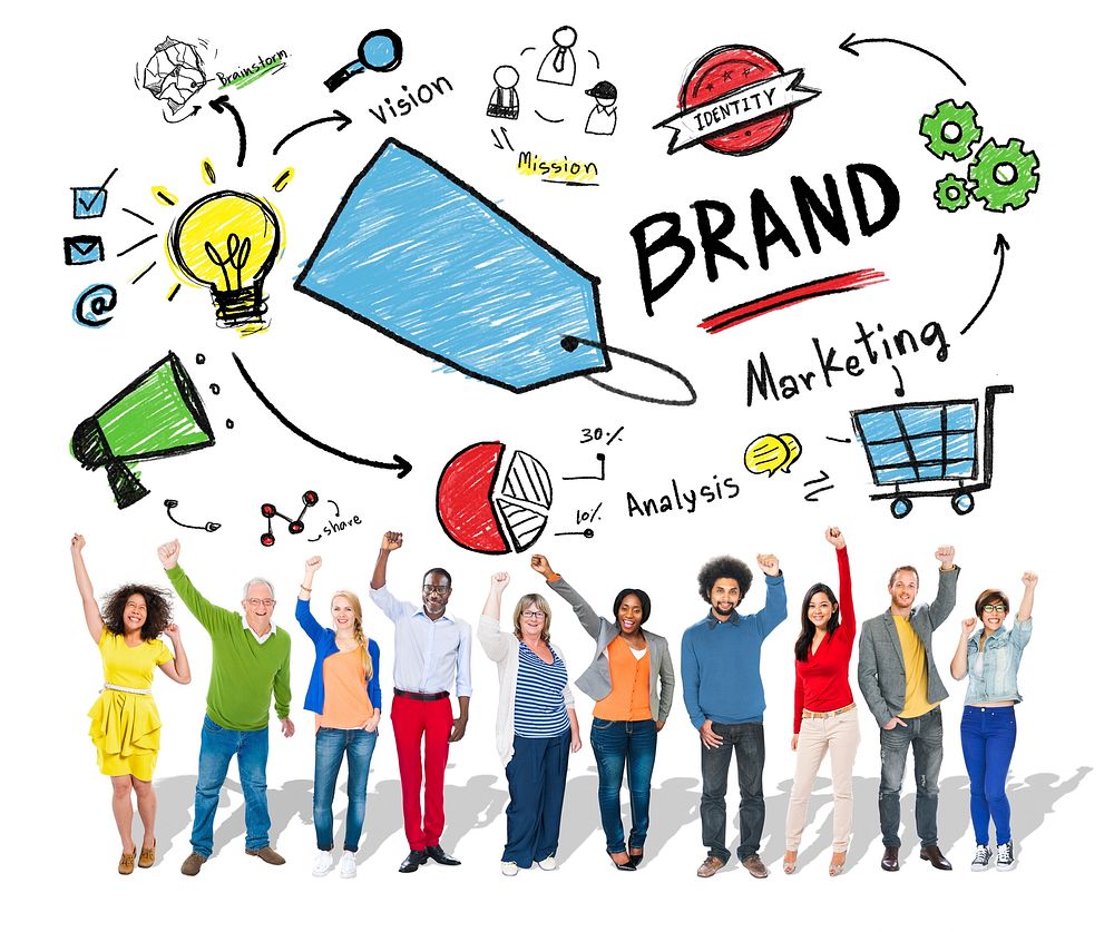 Diverse People Celebration Marketing Brand Concept