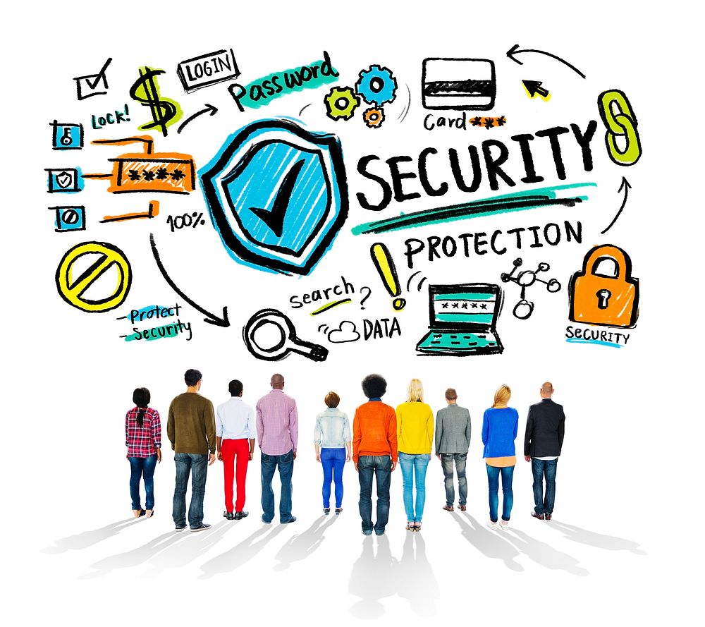 Ethnicity People Looking up Security Protection Firewall Concept