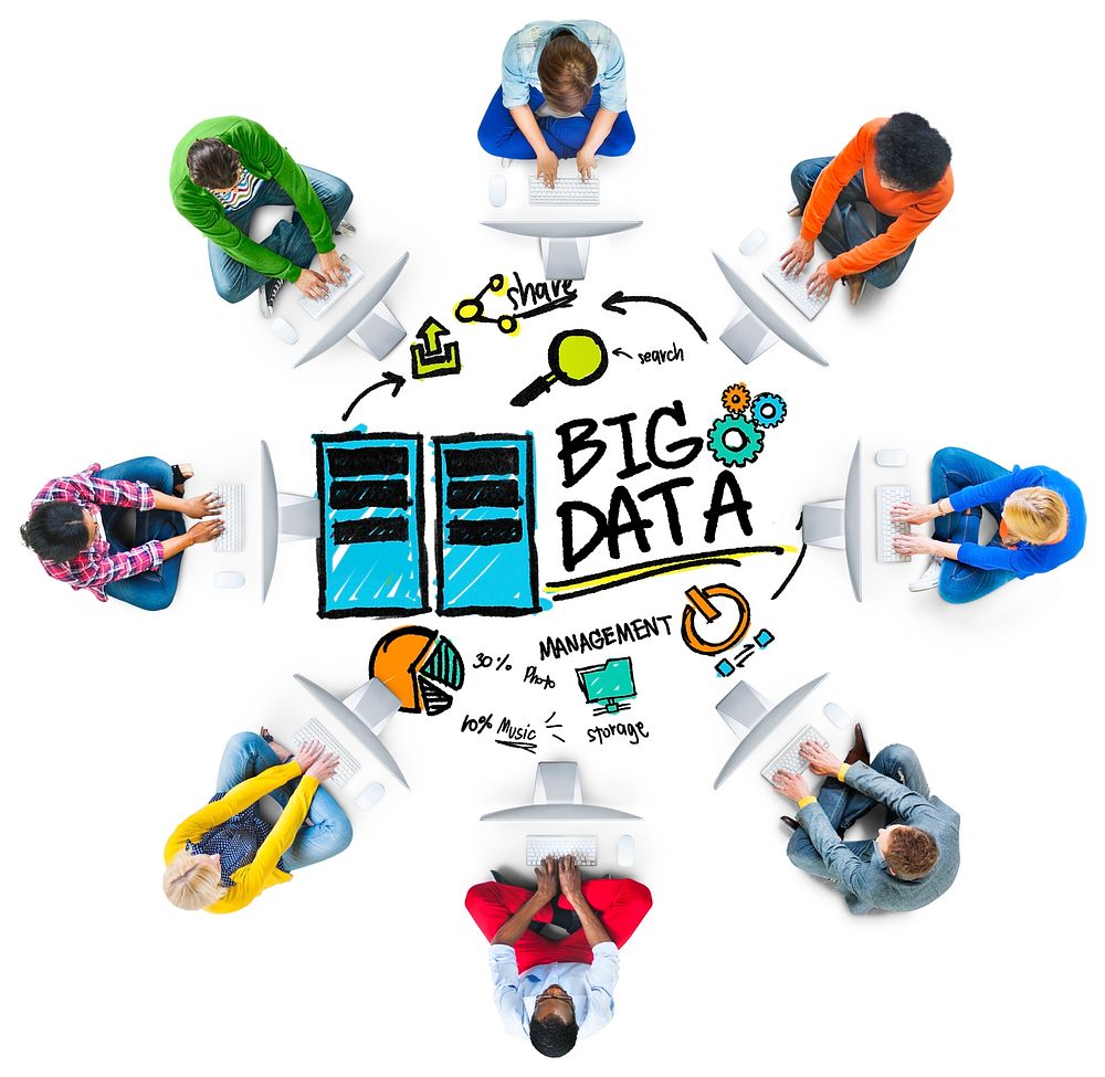 Diversity People Big Data Computer Connecting Share Concept