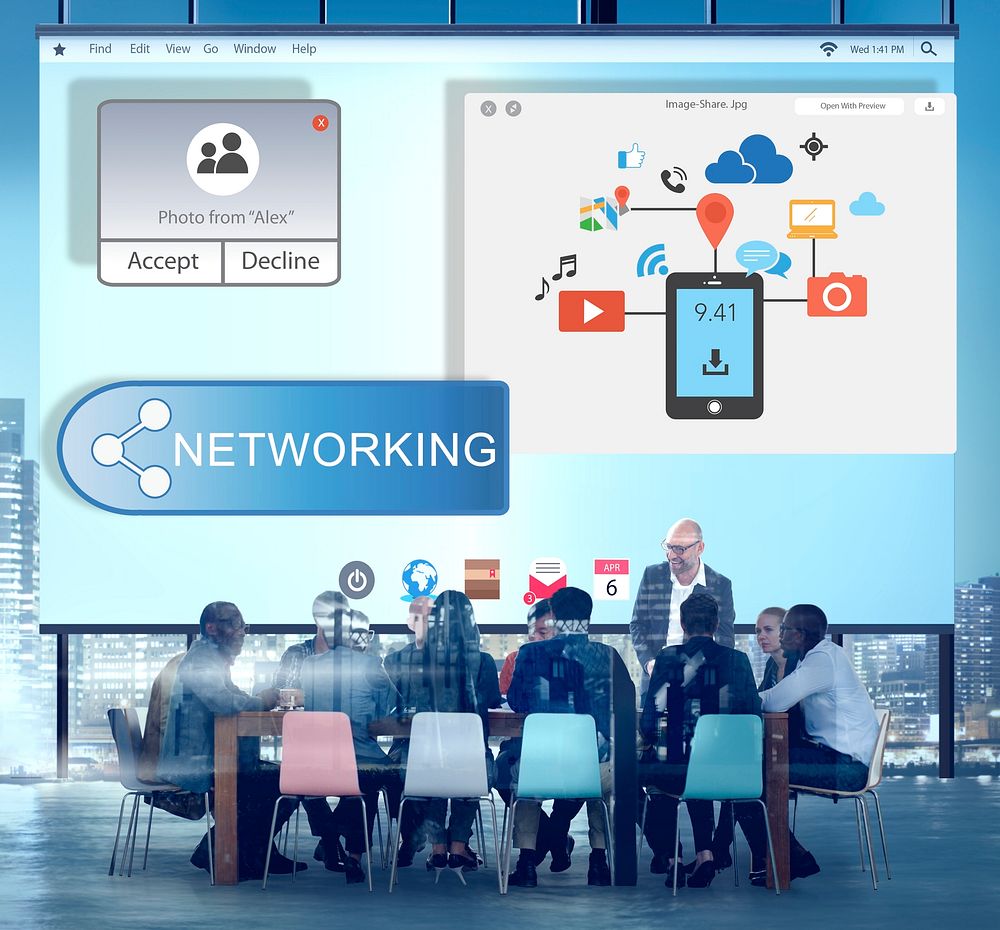 Sharing Networking Connection Exchange Technology Graphic Concept