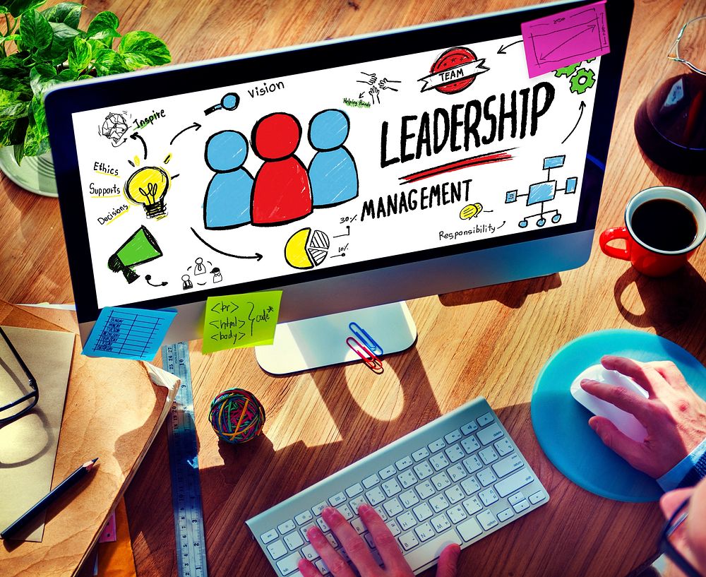 Businessman Leadership Management Digital Communication Manage Concept