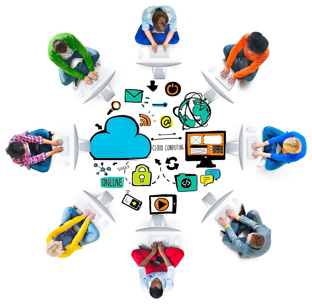 Diversity Casual People Cloud Computing Computer Communication Concept
