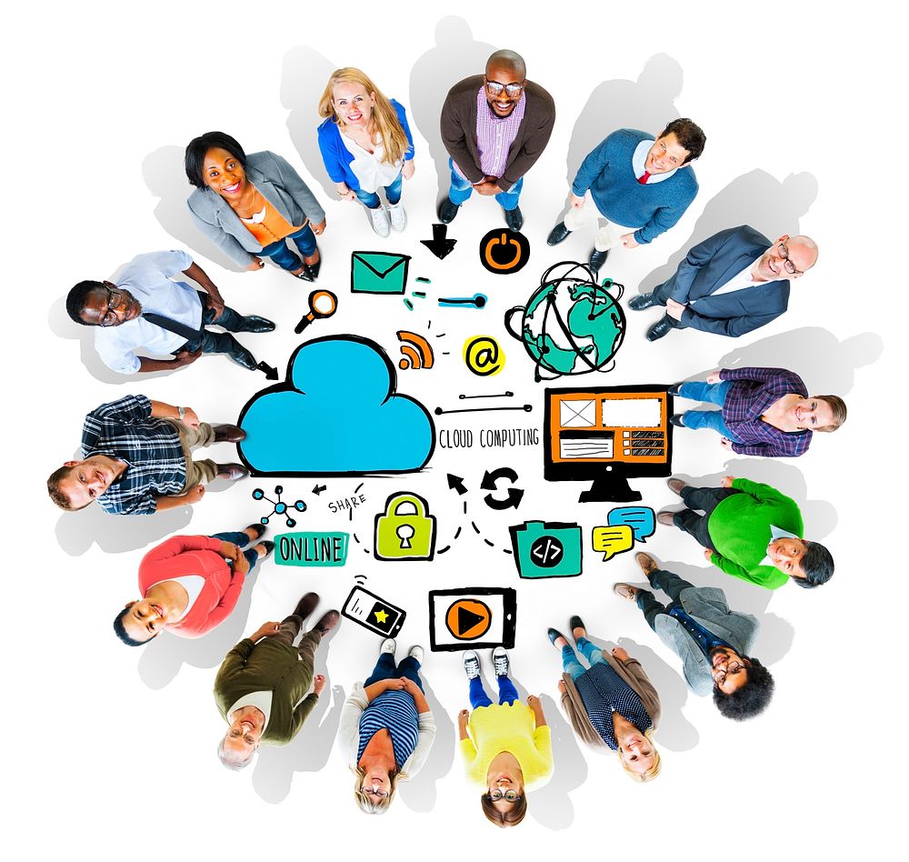 Diversity Casual People Cloud Computing Data Team Concept