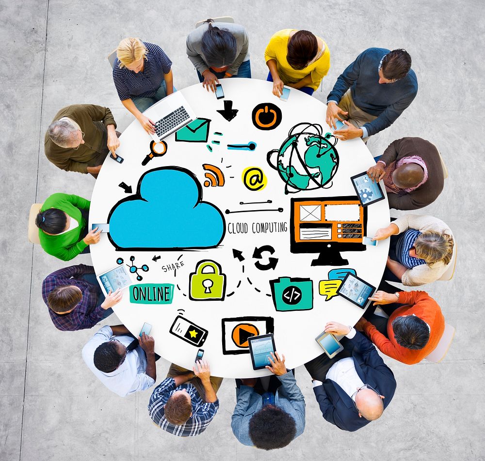 Diversity People Cloud Computing Digital Communication Meeting Concept