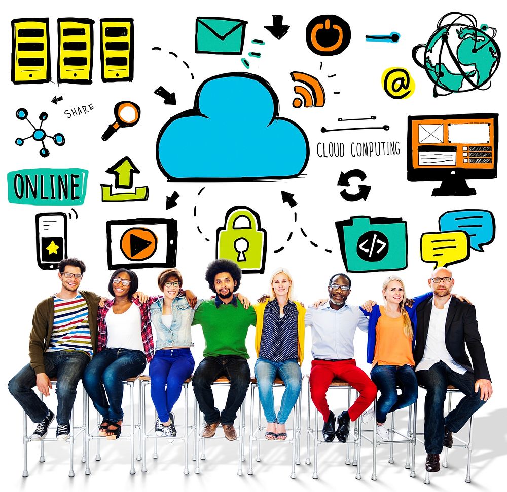 Diversity People Cloud Computing Teamwork Support Concept