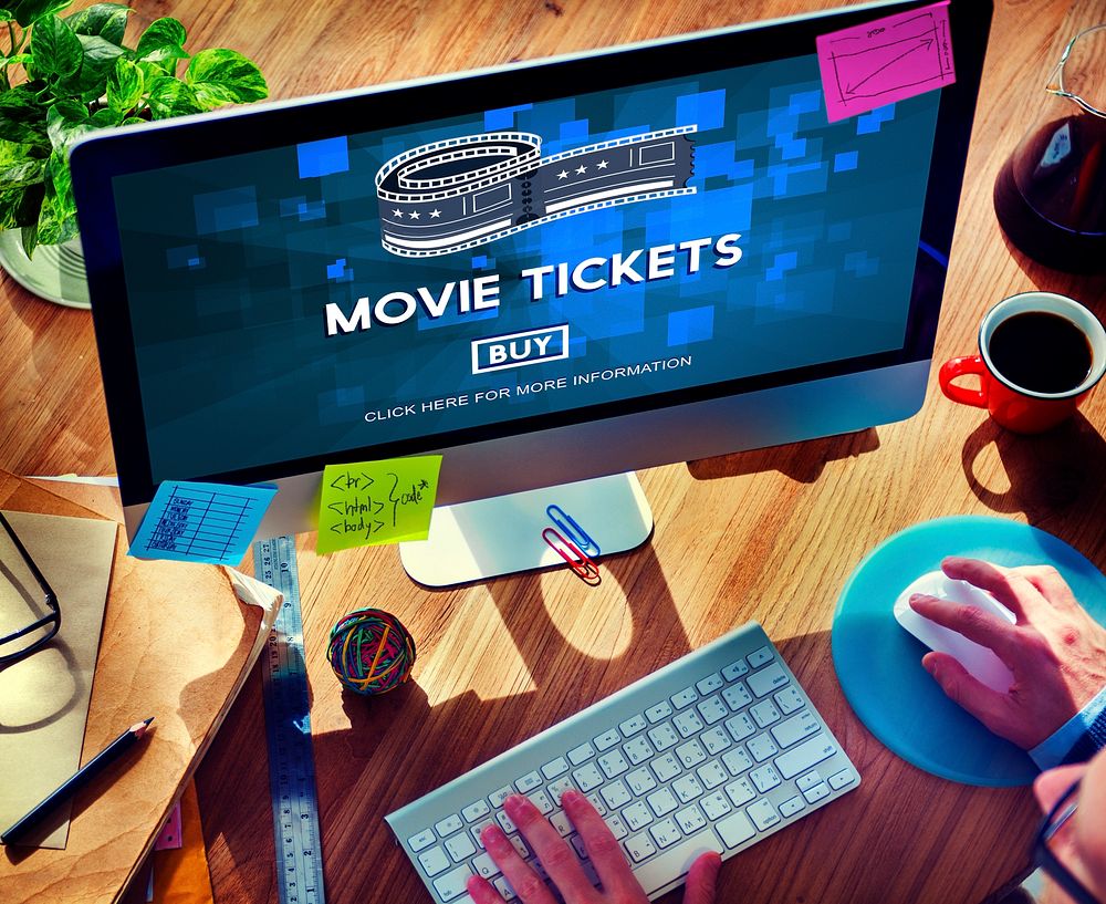 Movie Tickets Buying Entertainment Concept