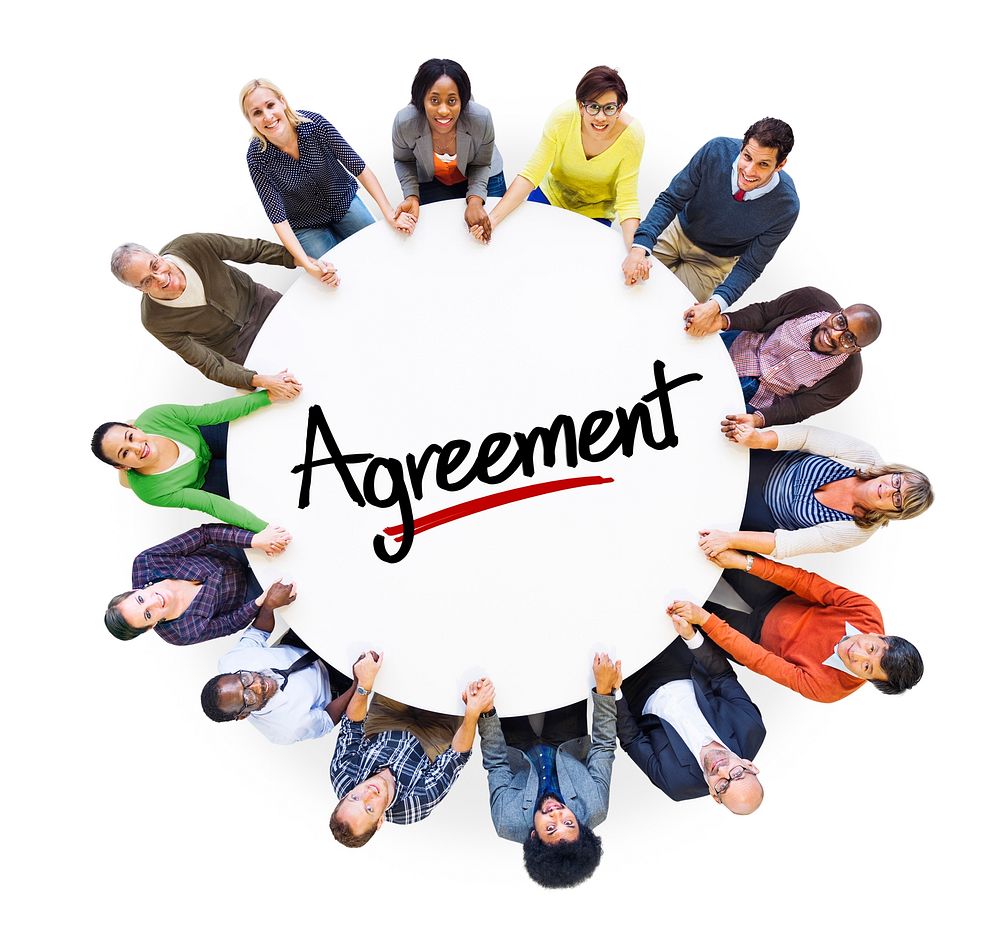 Multi-Ethnic Group of People and Agreement Concepts