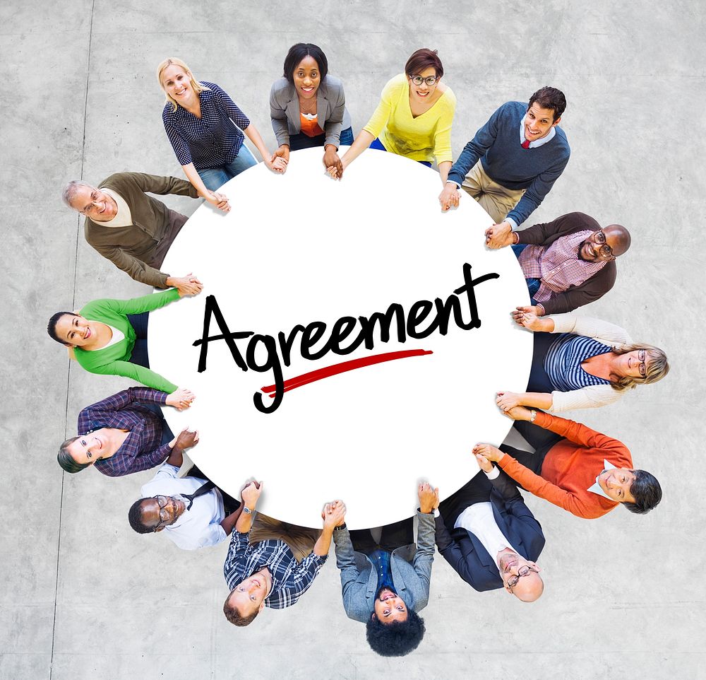 Multi-Ethnic Group of People and Agreement Concepts