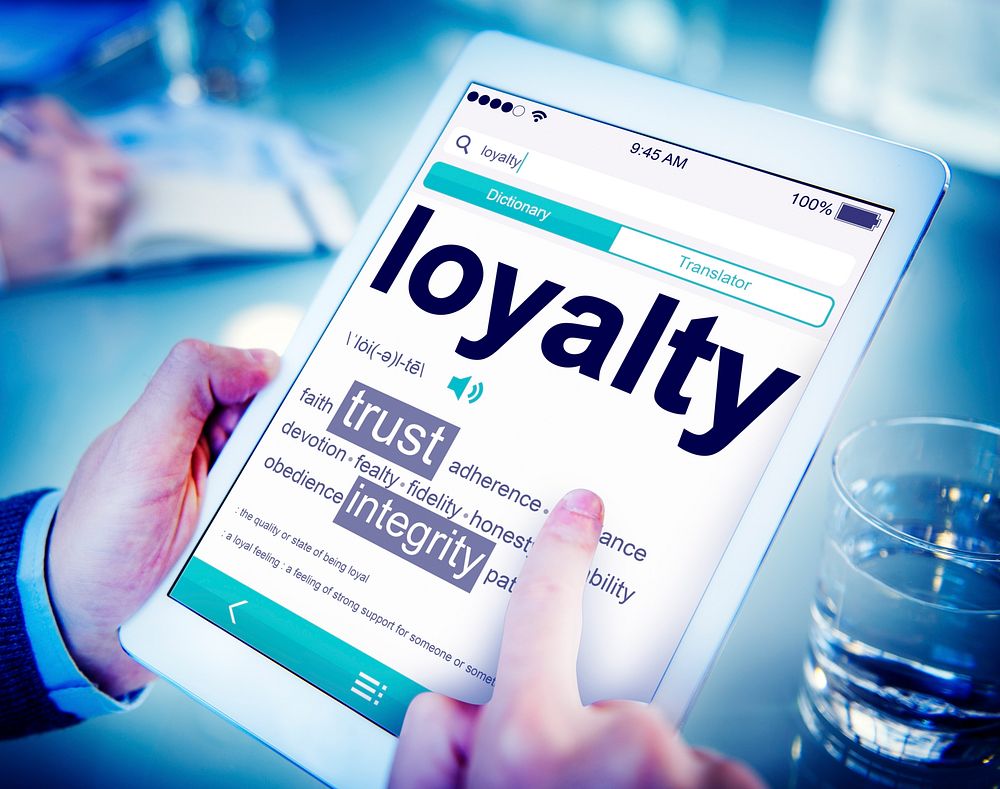 Digital Online Dictionary Meaning Loyalty Concept