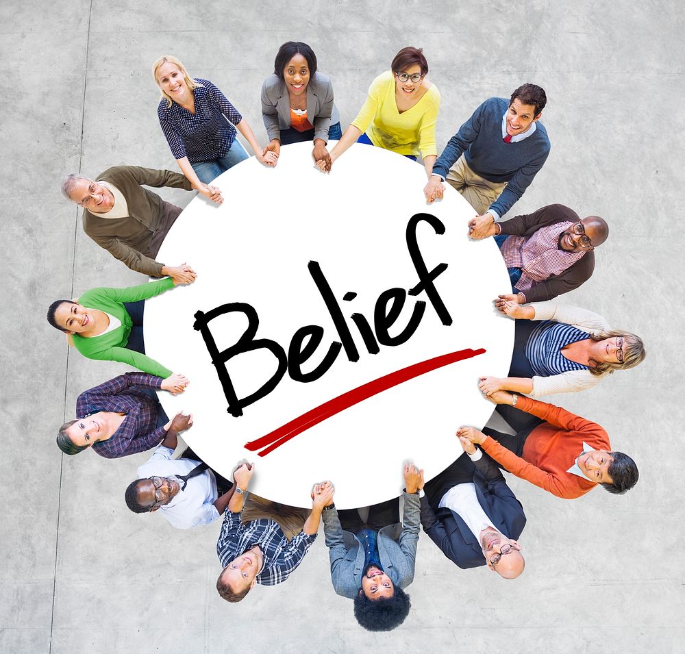 Multi-Ethnic Group of People and Belief Concepts