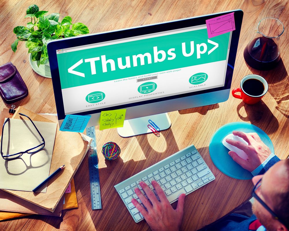 Digital Online Thumbs Up Like Social Media Concept