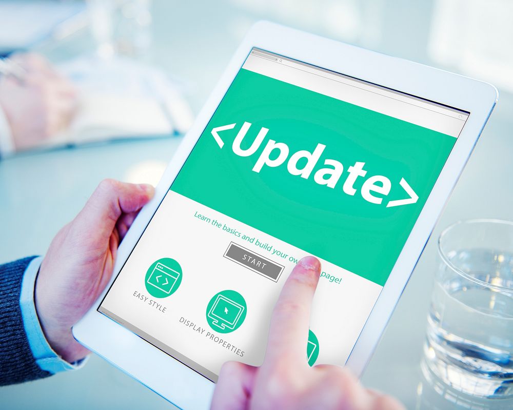 Digital Online Update Upgrade Office Working Concept